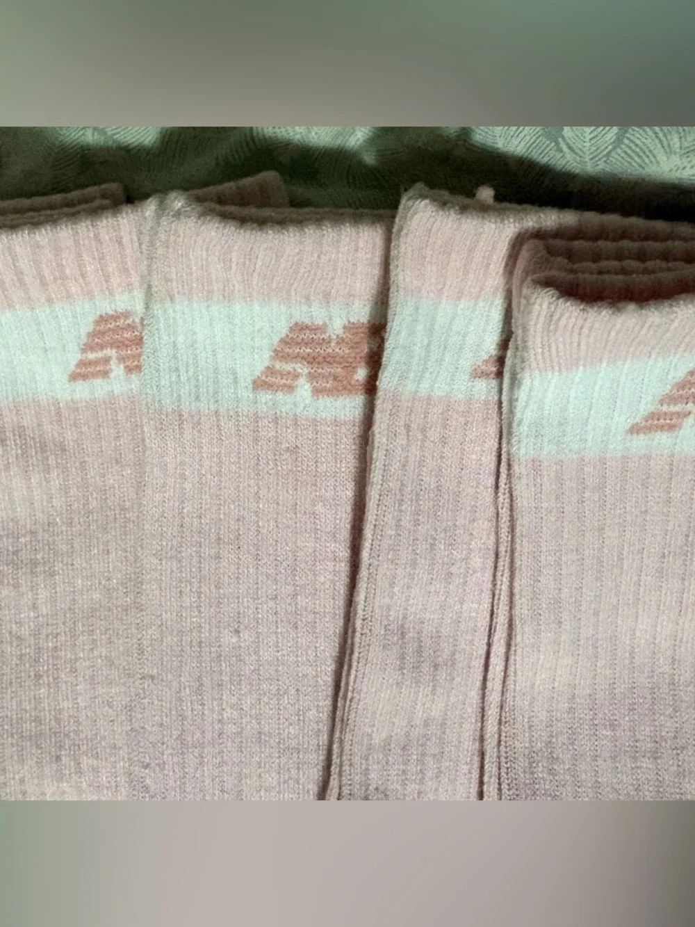 New Balance Light Pink Crew Socks with White Band - 6 Pack